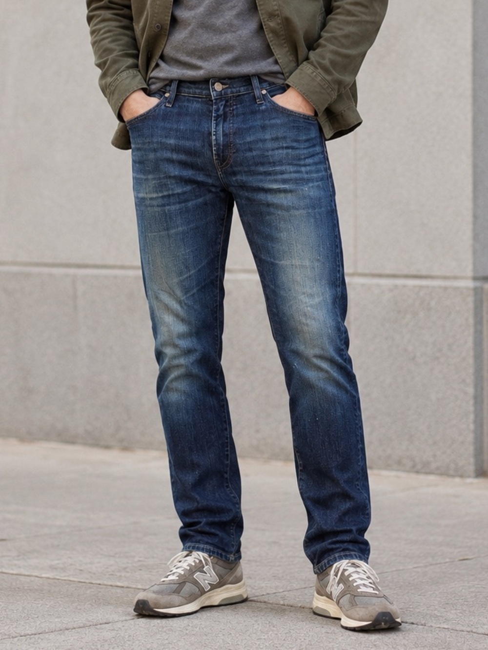 7 For All Mankind Men's Slim Straight Jeans in Blue Wash 36